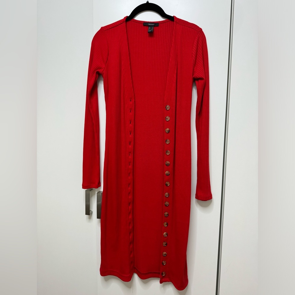 WOMENS RED CARDIGAN